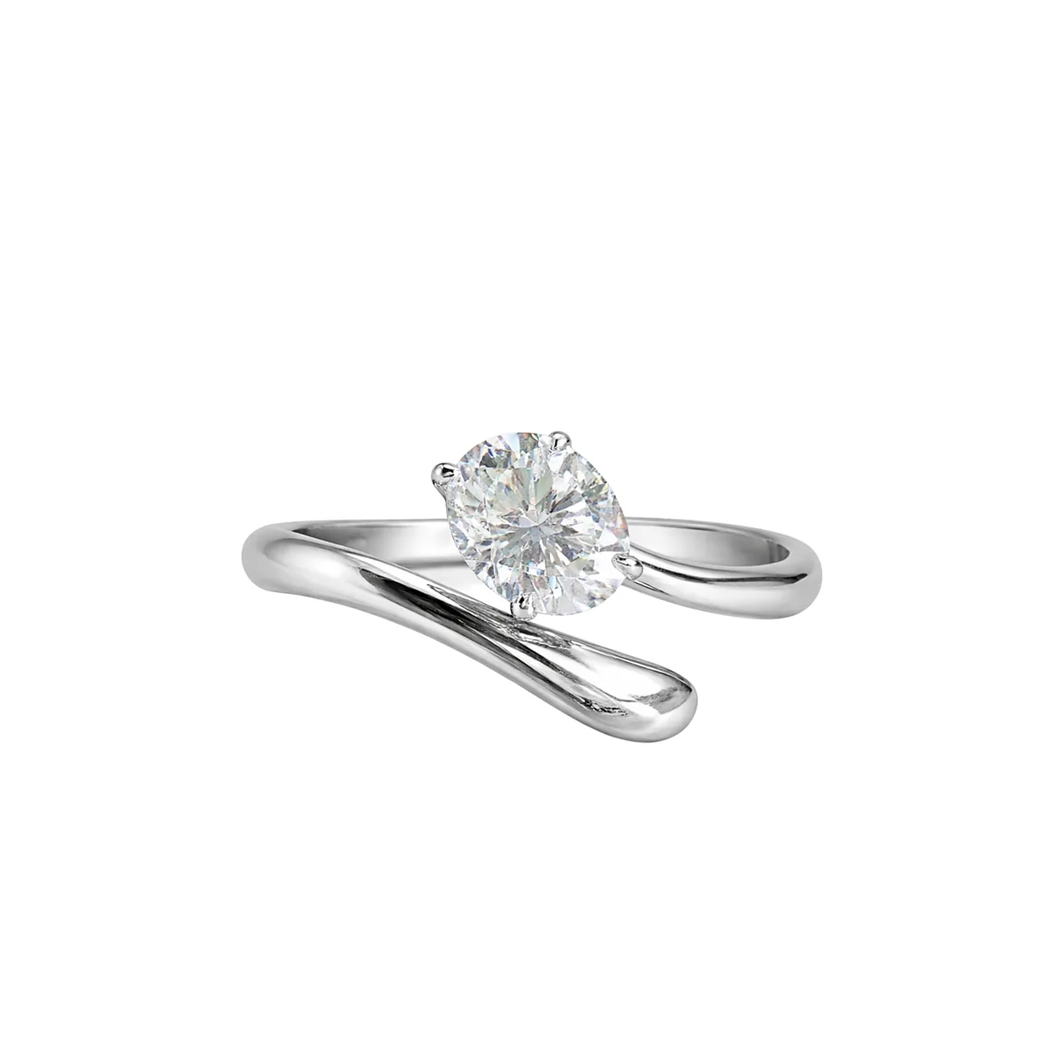 1.5CT Oval Cut Adjustable Twisted Band Ring