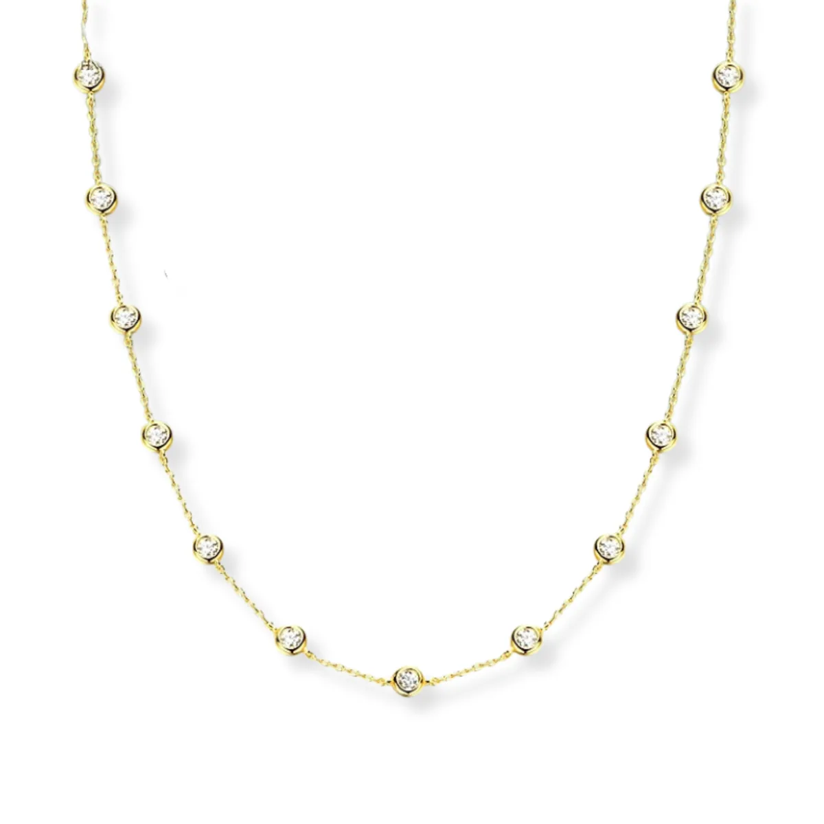 2CT Bezel Set Necklace