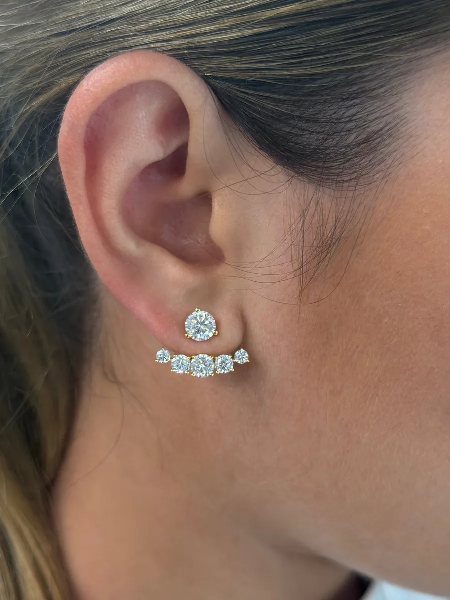4.6cttw Convertible Stud Earrings worn