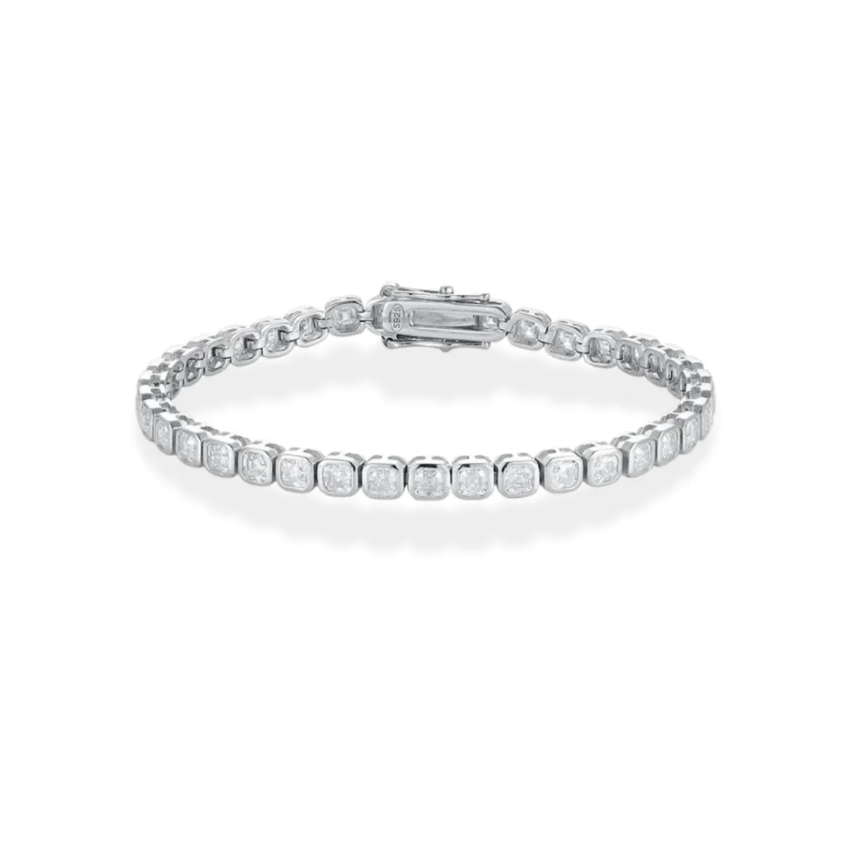 Asscher Cut Bezel-Set Tennis Bracelet
