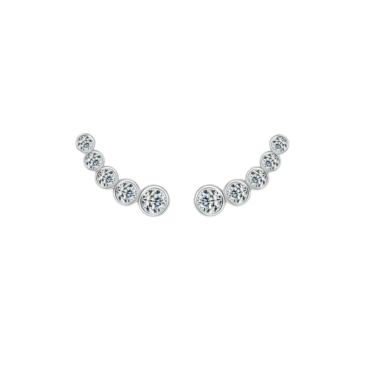 Bezel Set Climber Earrings