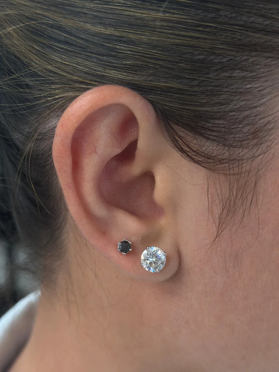 Black Stud Earrings worn