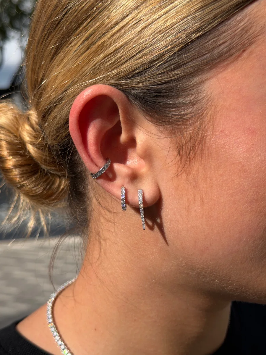 Classic Pavé Ear Cuff Earring worn