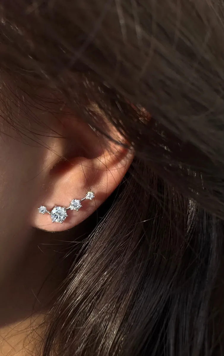 Climber Stud Earrings worn