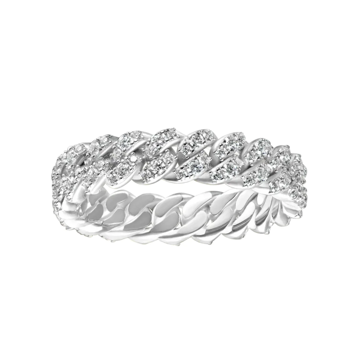 Cuban pave ring