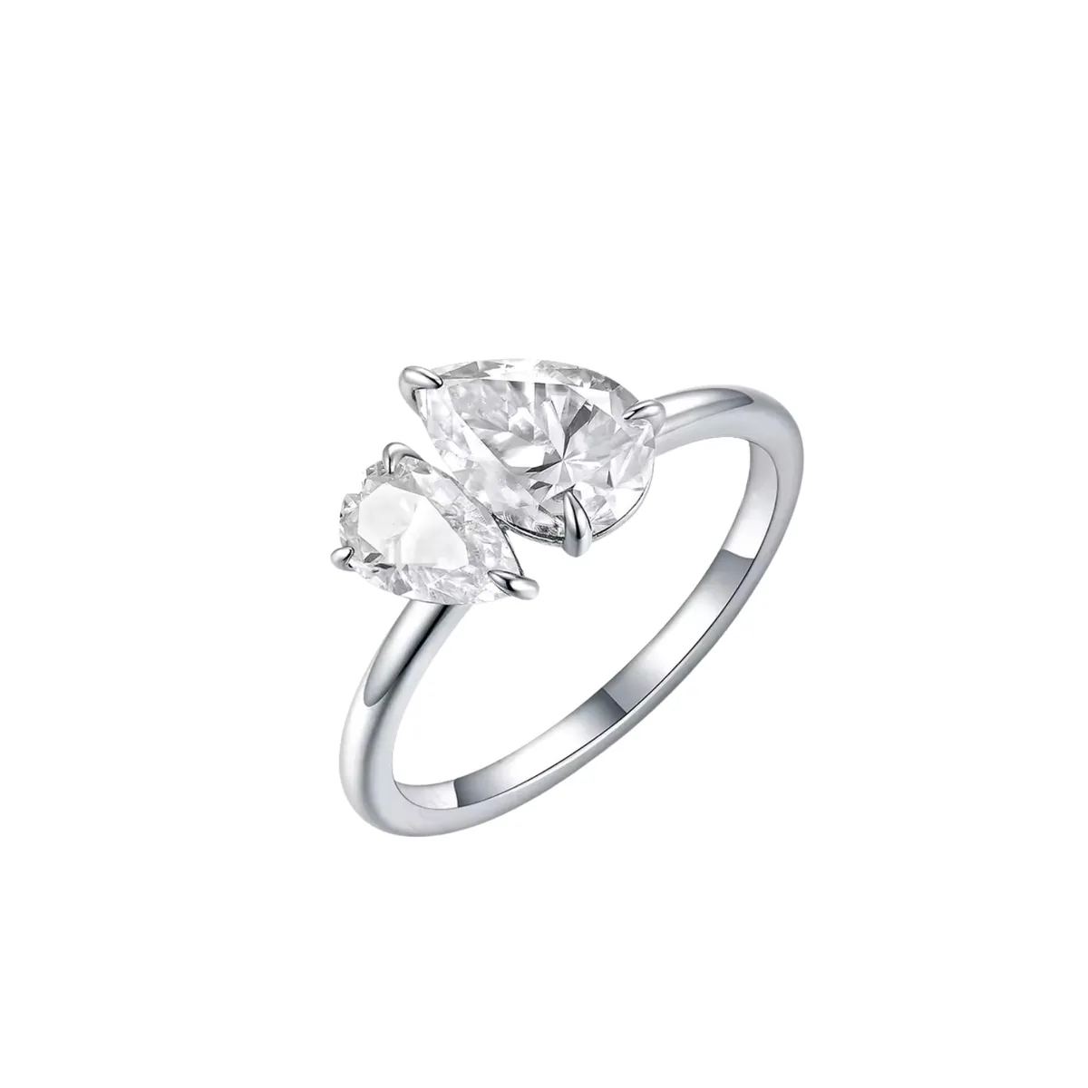 Double Pear 3ctw Toi Et Moi Ring