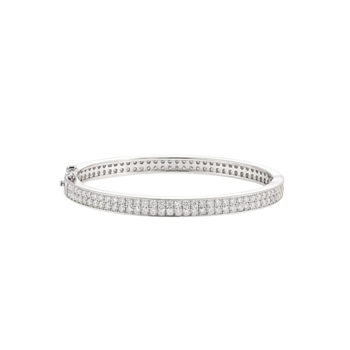 Double Row Pave Bangle Bracelet