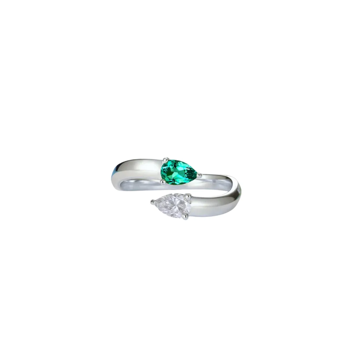Dual Gemstone Pear Ring - Pinky Ring