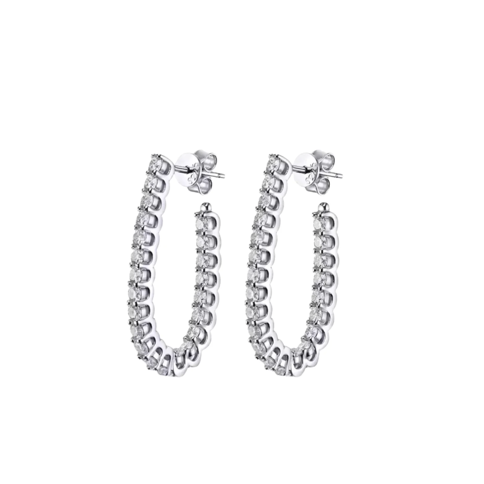 Elongated Oval Inside-Out Hoops Earrings