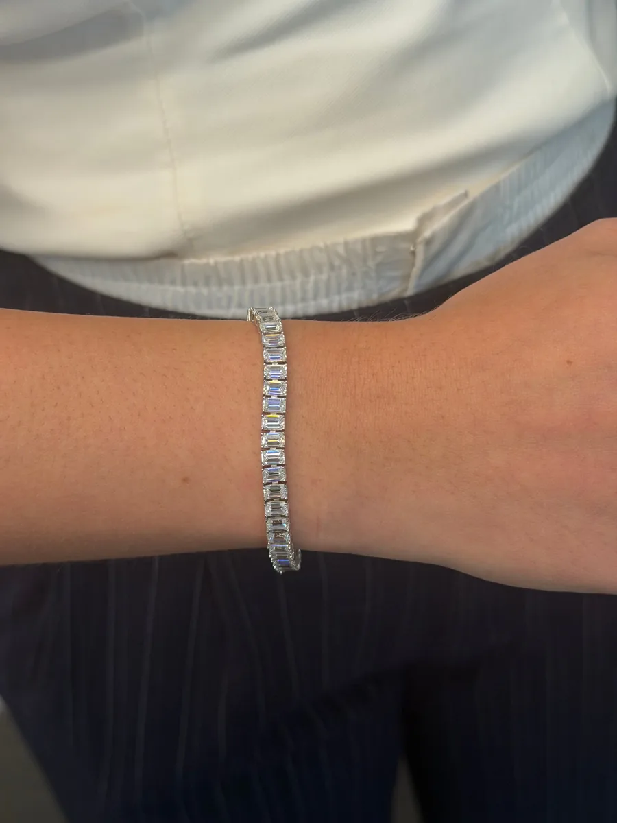 Emerald Cut Tennis Bracelet worn