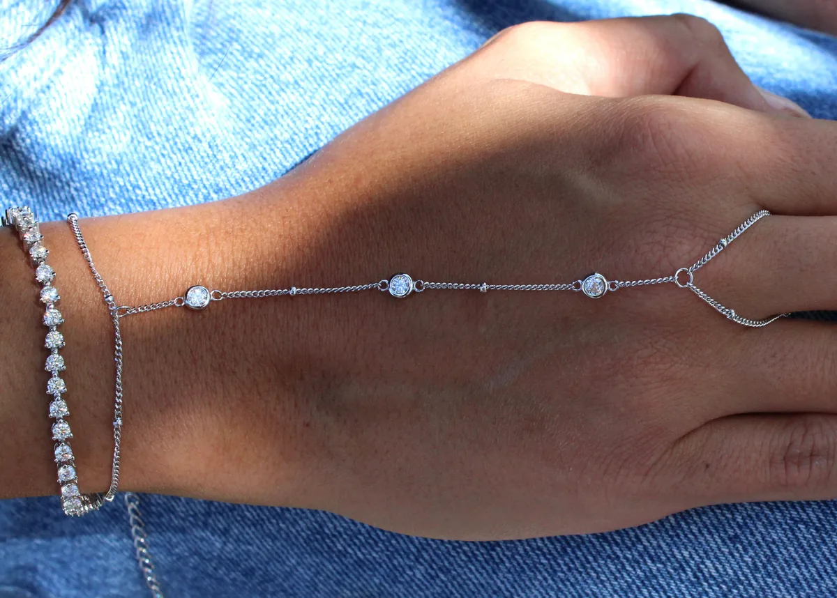 Hand Chain Bracelet worn