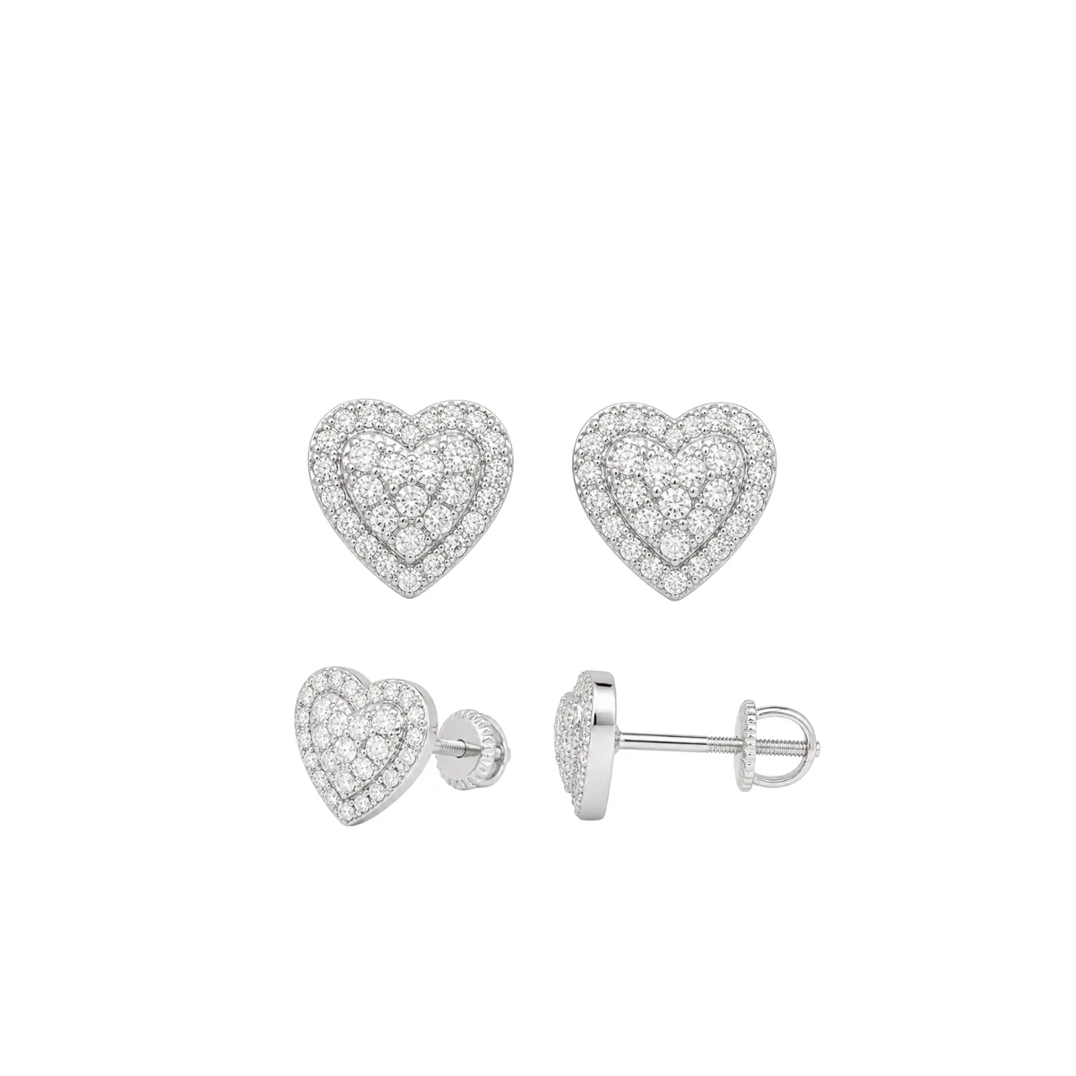 Heart pave earrings