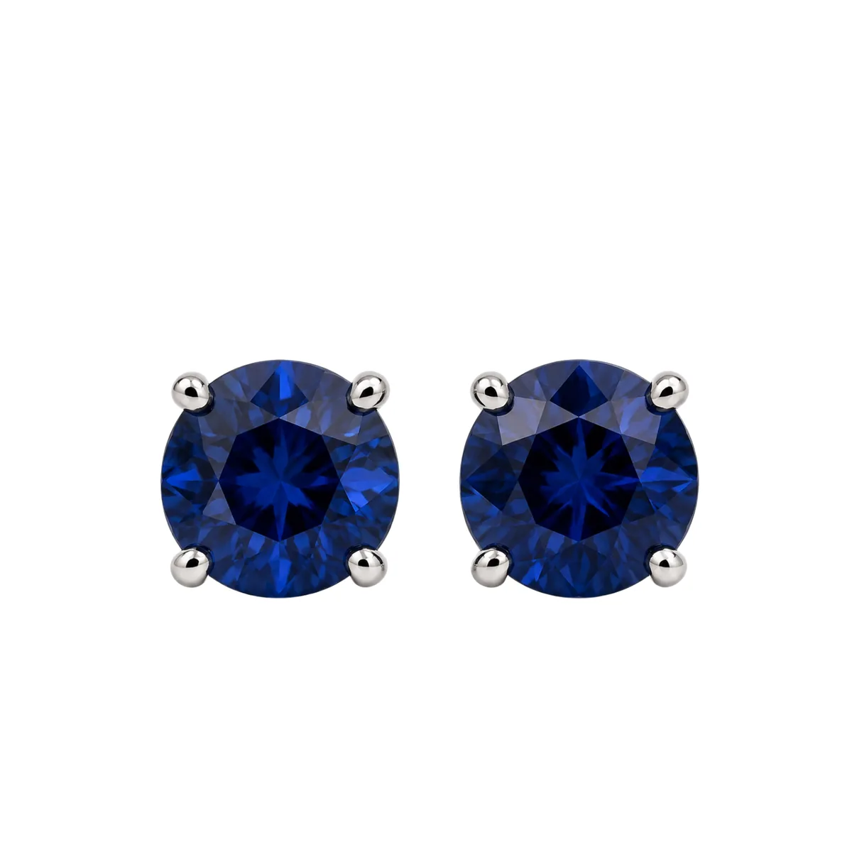 Lab Sapphire Martini Stud Earrings