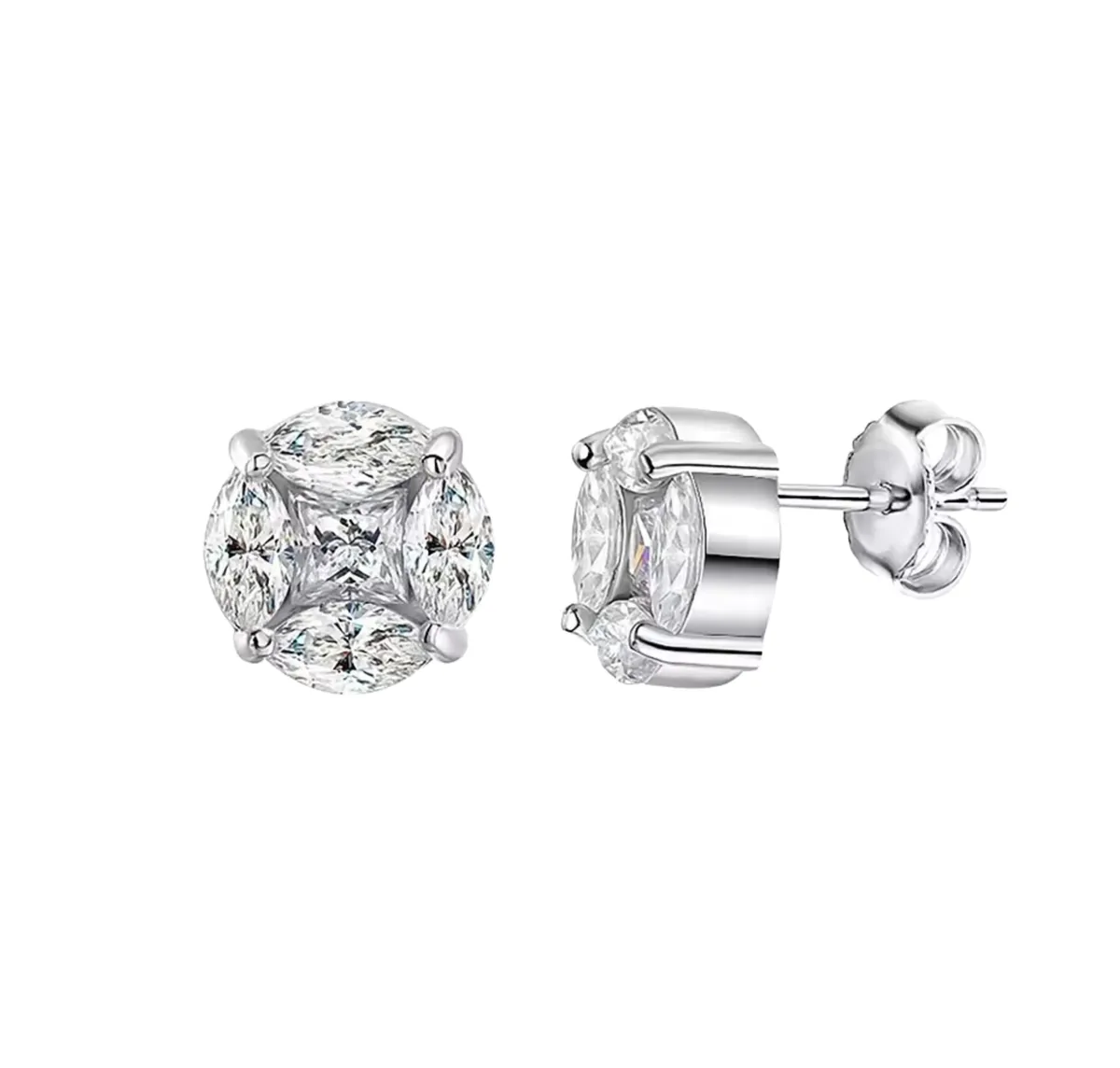 Marquise Cluster Stud Earrings