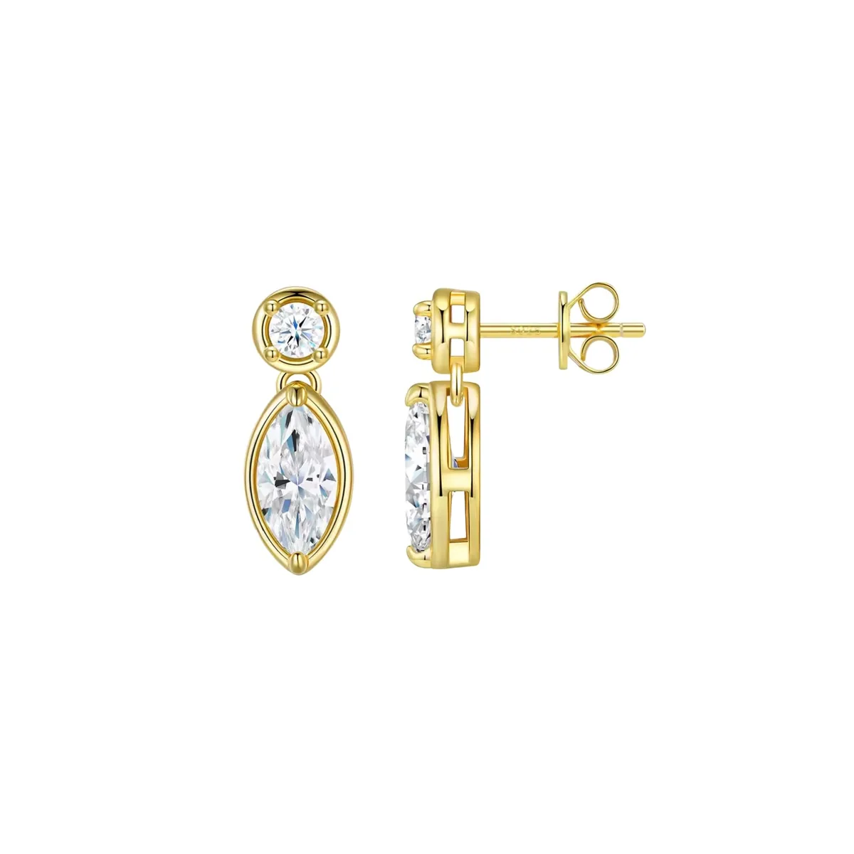 Marquise Drop Golden Earrings