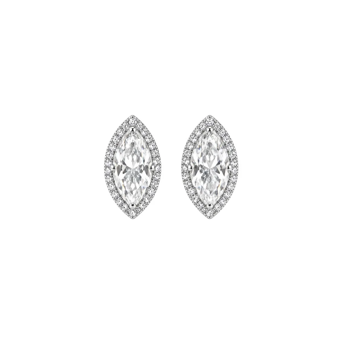 Marquise Halo Earrings