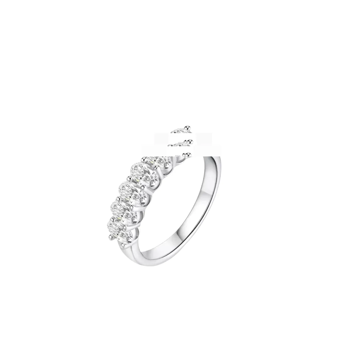 Oval Cut Half Eternity Ring