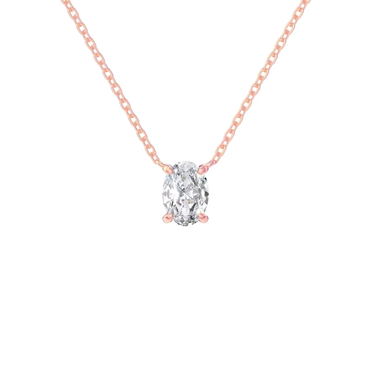 Oval Cut Solitaire Pendant Necklace