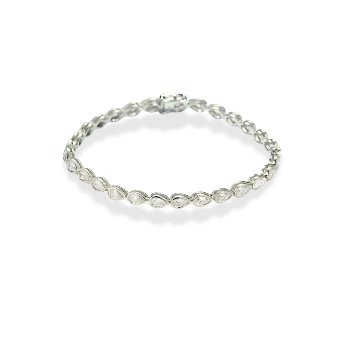 Pear Cut Bezel-Set Tennis Bracelet