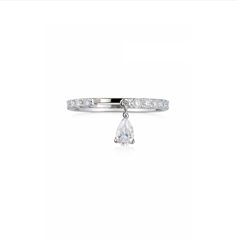 Pear Cut Dangle Adjustable Ring