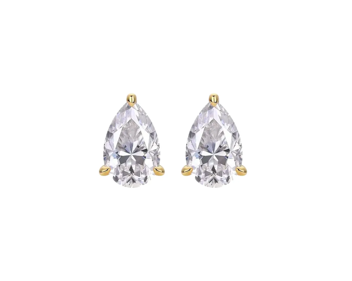 Pear Cut Solitaire Stud Earrings