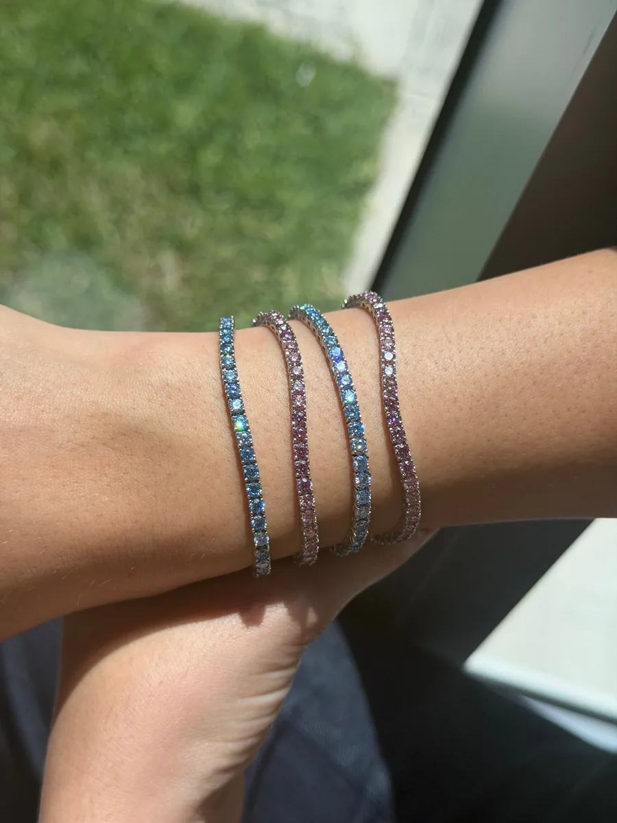 Pink Ombré Tennis Bracelet worn
