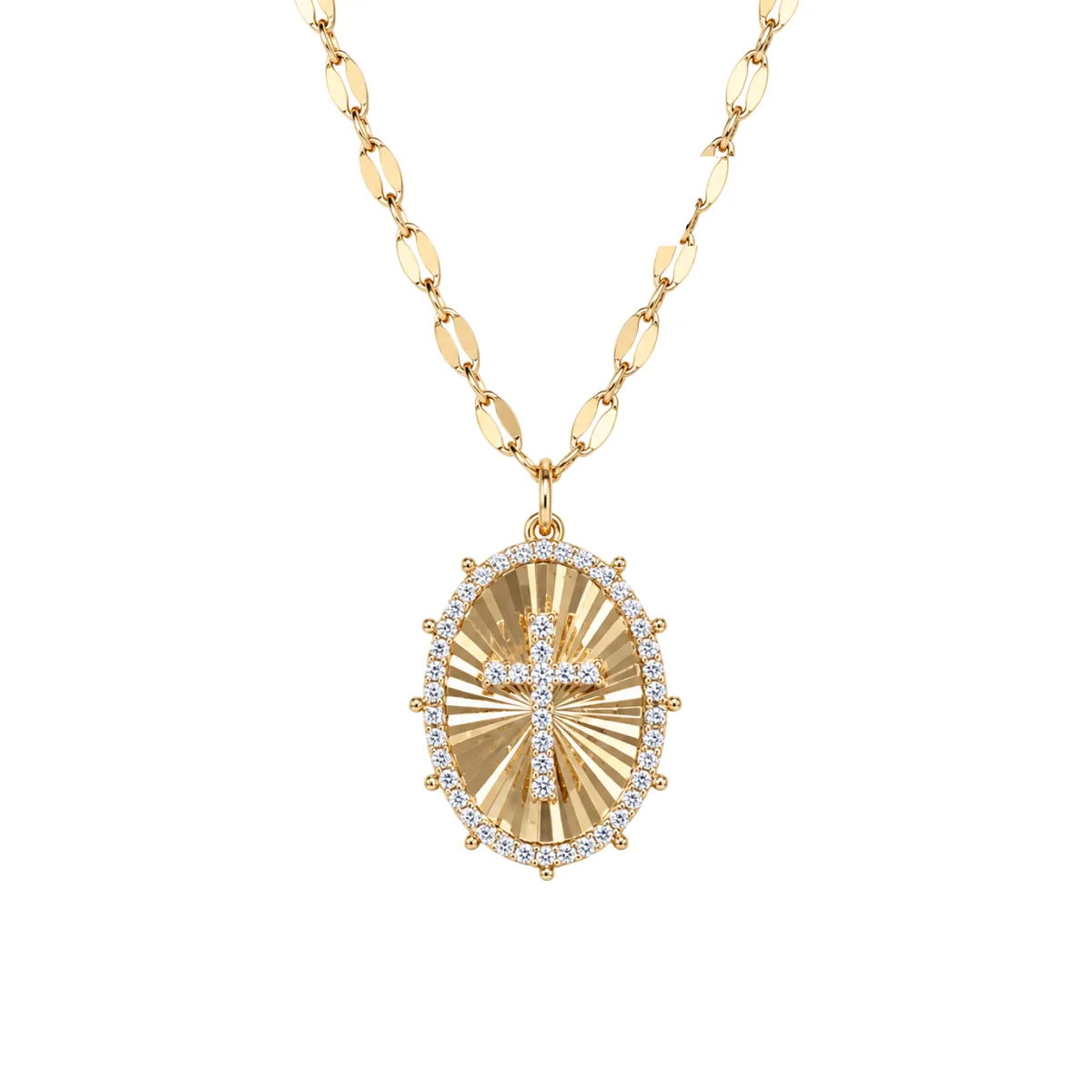 Radiant Cross Medallion Necklace