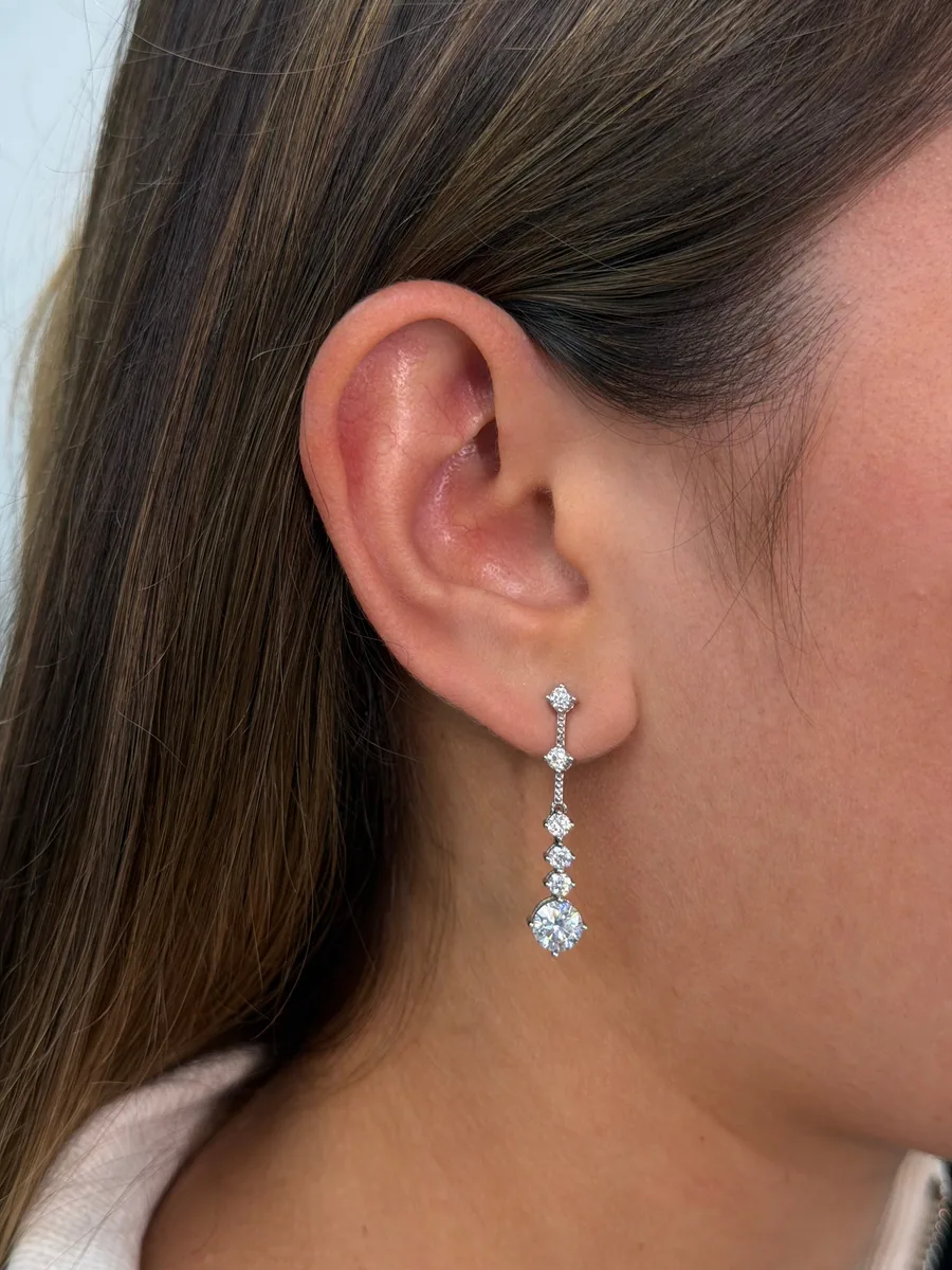 Radiant Drop Long Earrings worn