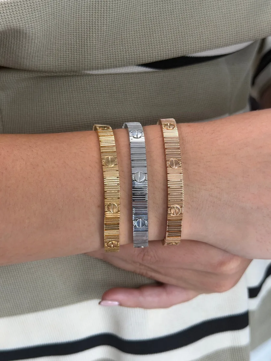 Ribbed Flexible Bracelet worn