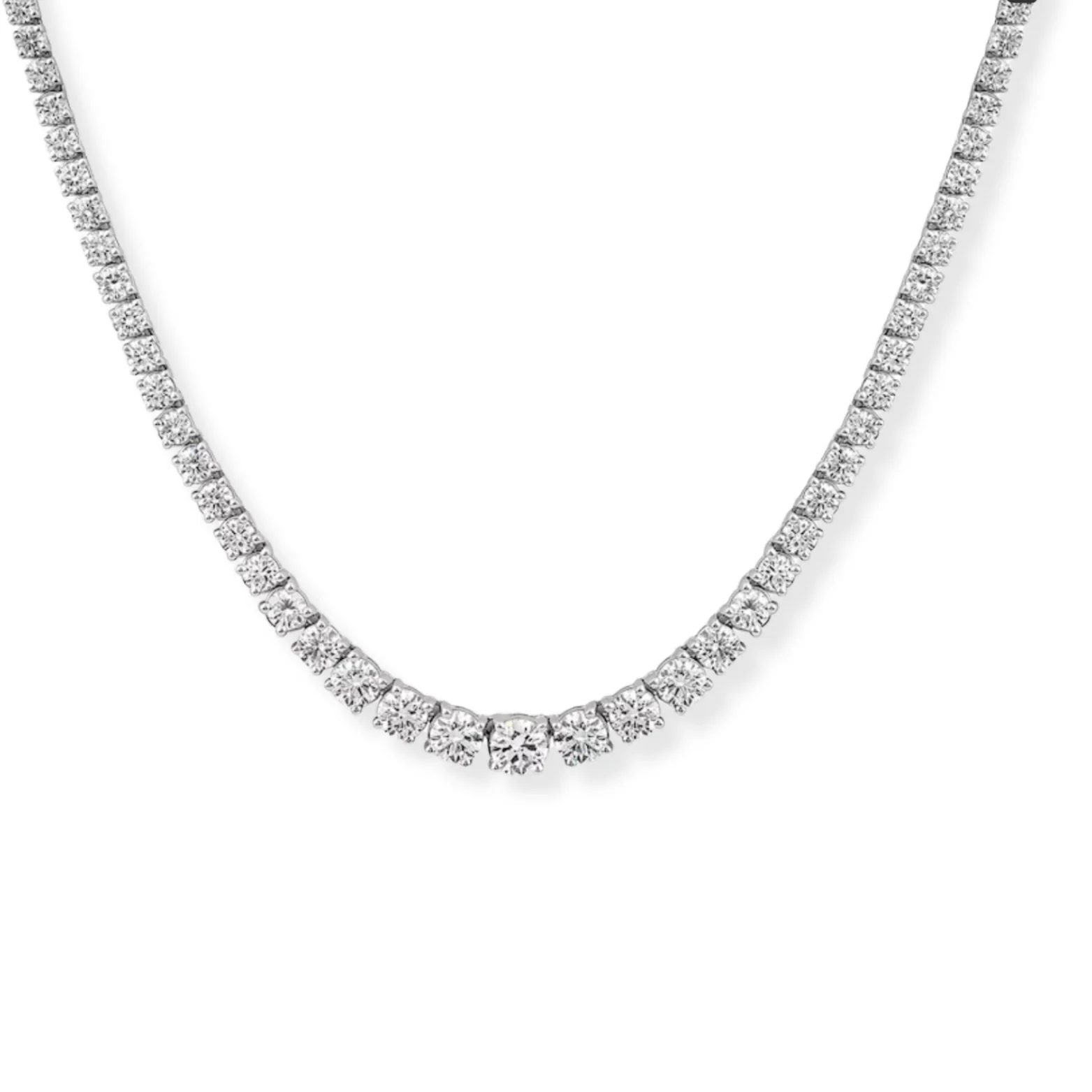 Riviera 4 Prong Graduated Tennis Necklace