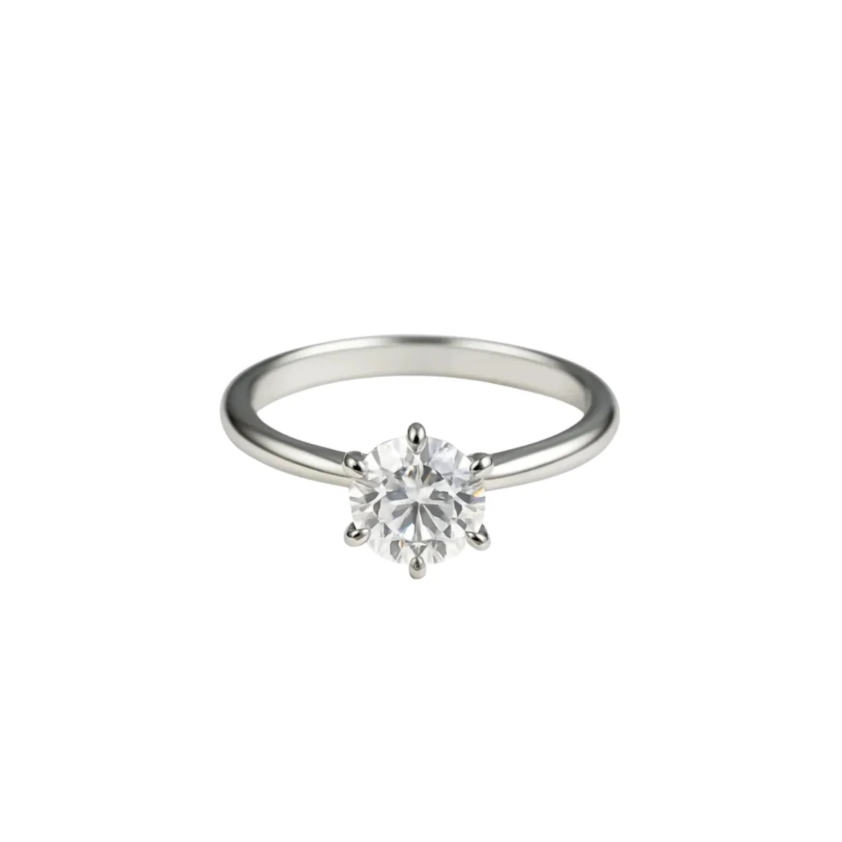 Round Cut Six-Prong Solitaire Engagement Ring