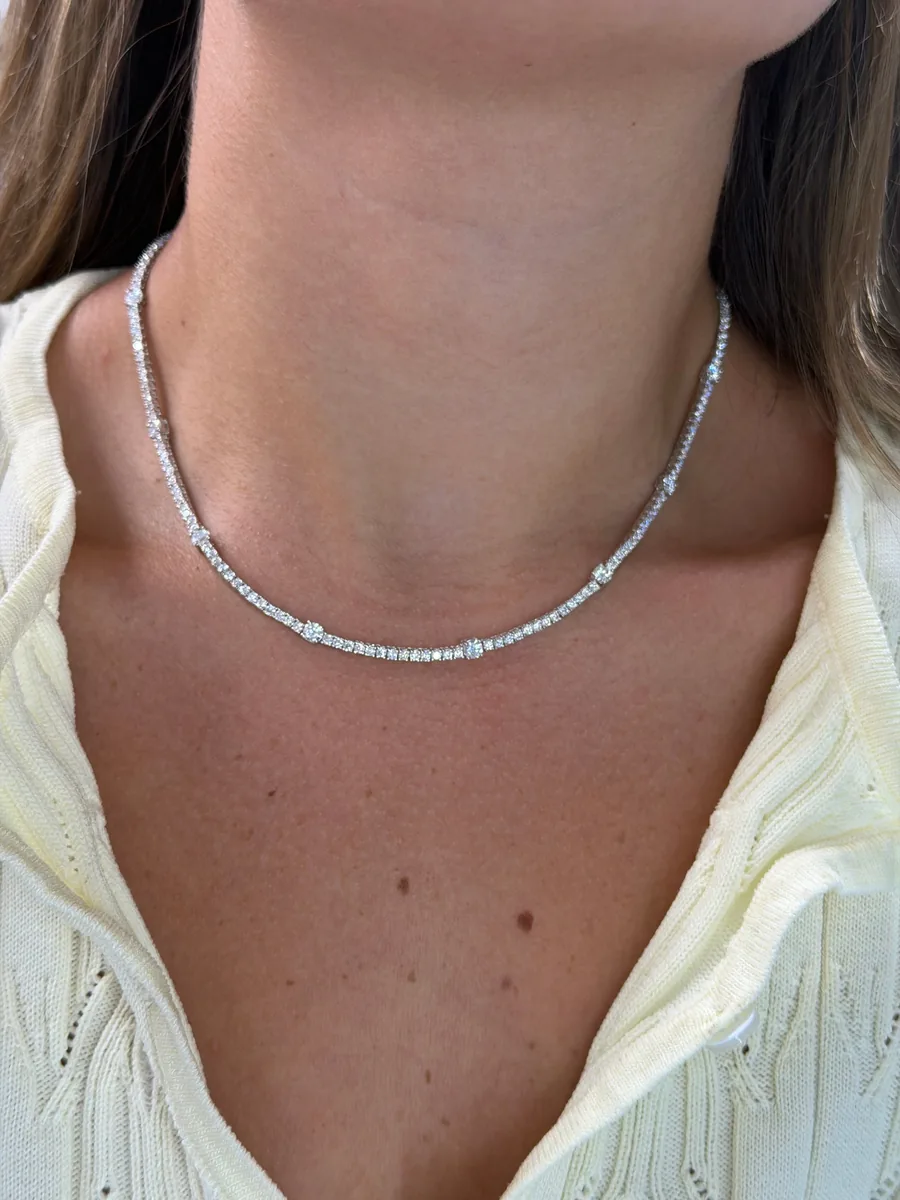 Starlight Tennis Necklace worn