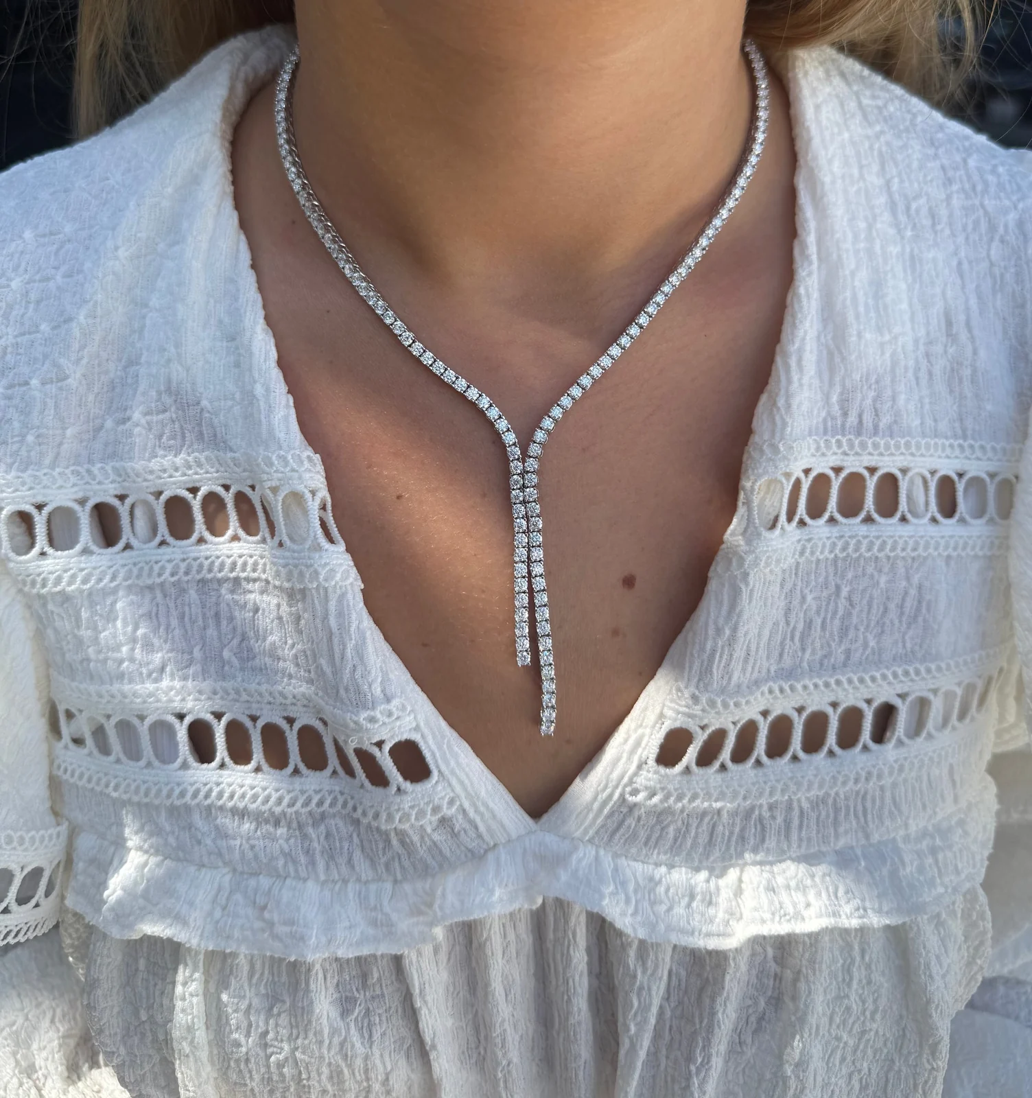 Statement Drop Necklace worn