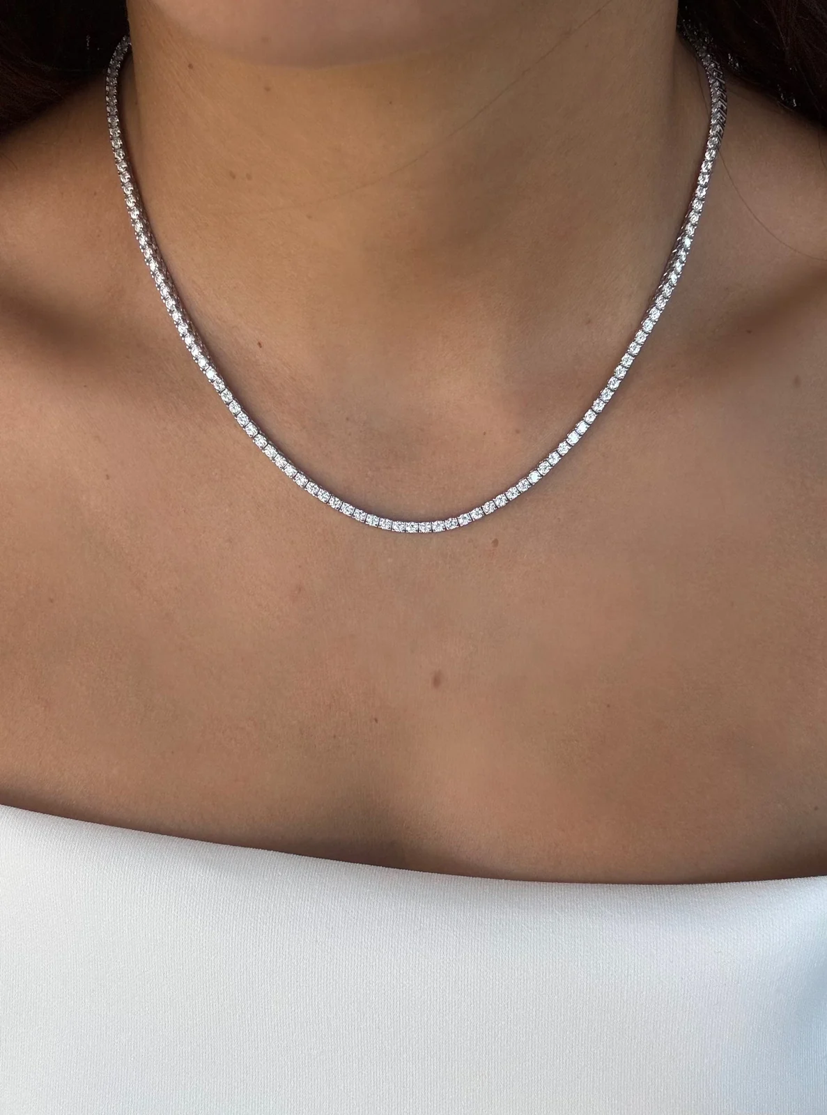 Tennis Necklace worn