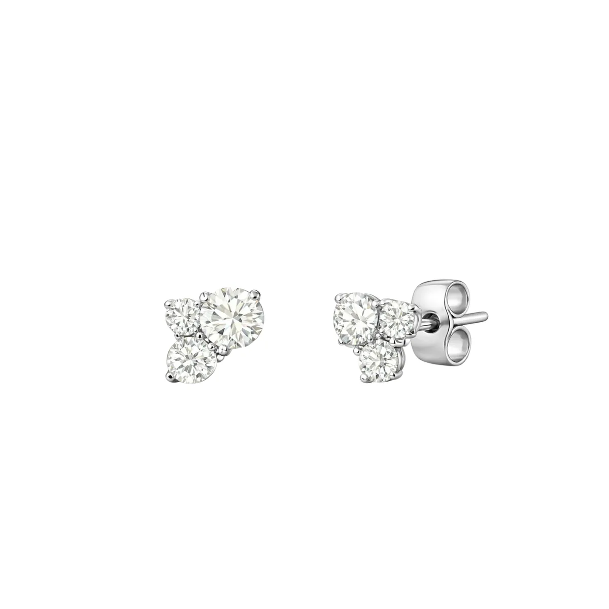 Three Stone Stud Earrings